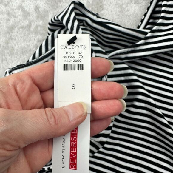 Talbots NWT Two-Way Tank Belleville Stripe Women’s S Reversible Scoop/V-Neck Top - Picture 4 of 10